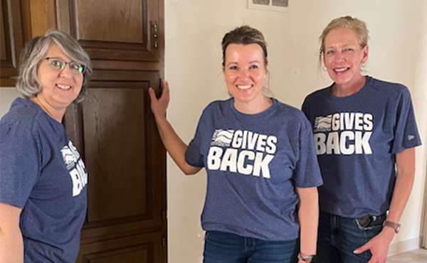 Osage staff Jill, Laura, and Jen helped clean out a community member's home