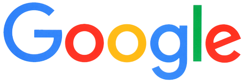 Google logo with 5 gold stars.