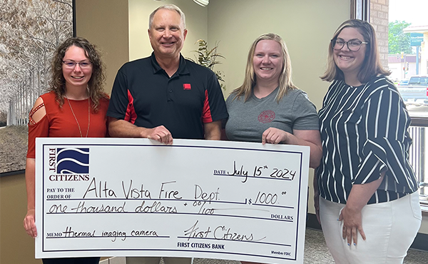 $1,000 to Alta Vista Fire Department towards a Thermal Imaging Camera