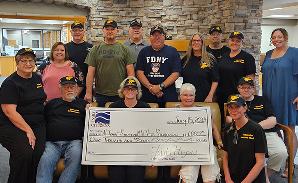 $1,000 to North Iowa Southern Minnesota Veterans Stand Down towards their event