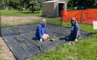 Osage staff Jill and Laura maintained a garden plot at the community garden