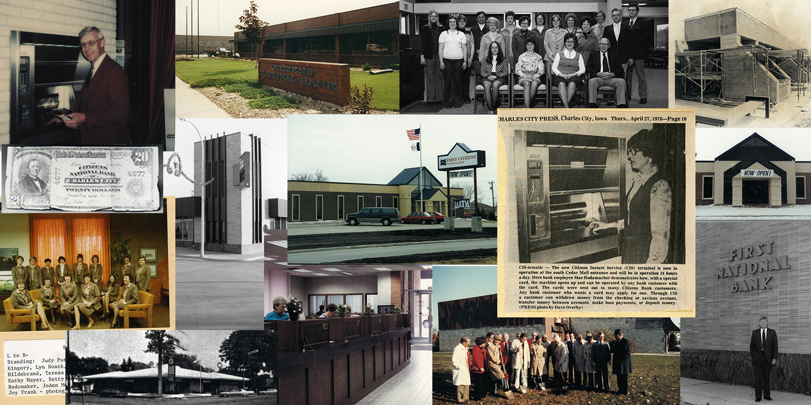 collage of images from our bank history