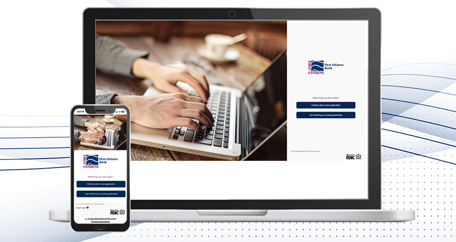 laptop and smartphone with online account opening web page