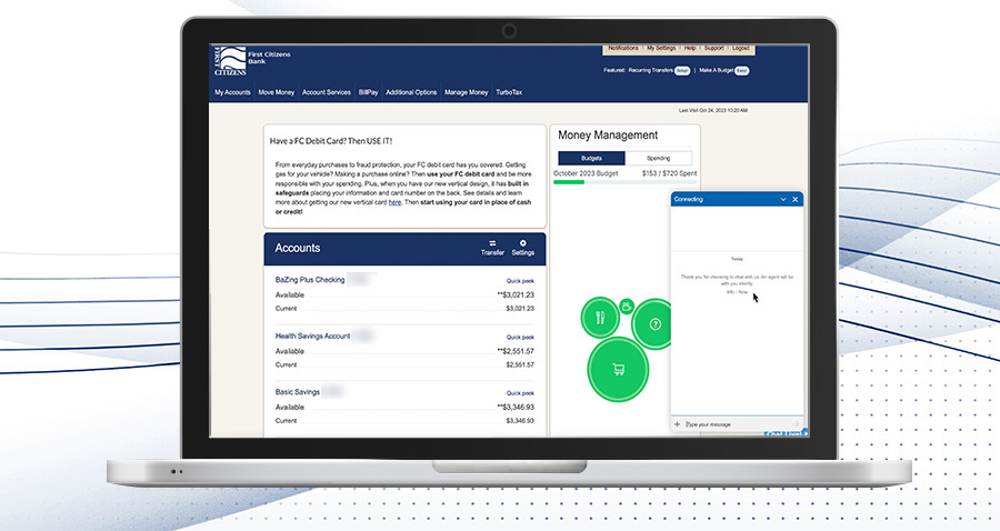 laptop and smartphone with eStatements on screen