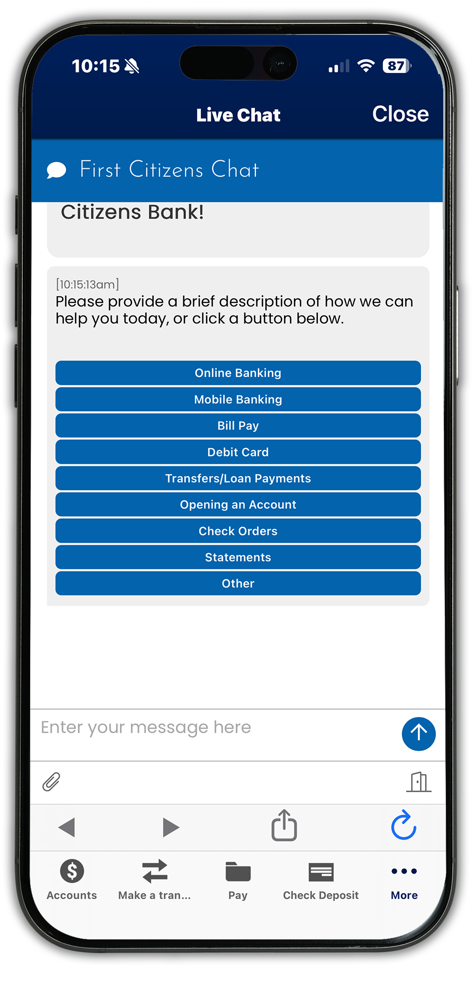 smartphone showing preview of chatting live
